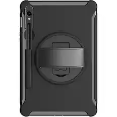 Front. SaharaCase - Raider Series Hand Strap Case for Samsung Galaxy Tab S10 Lite (2025), Tab S10 FE, Tab S8, Tab S9, and Tab S9 FE - Black.