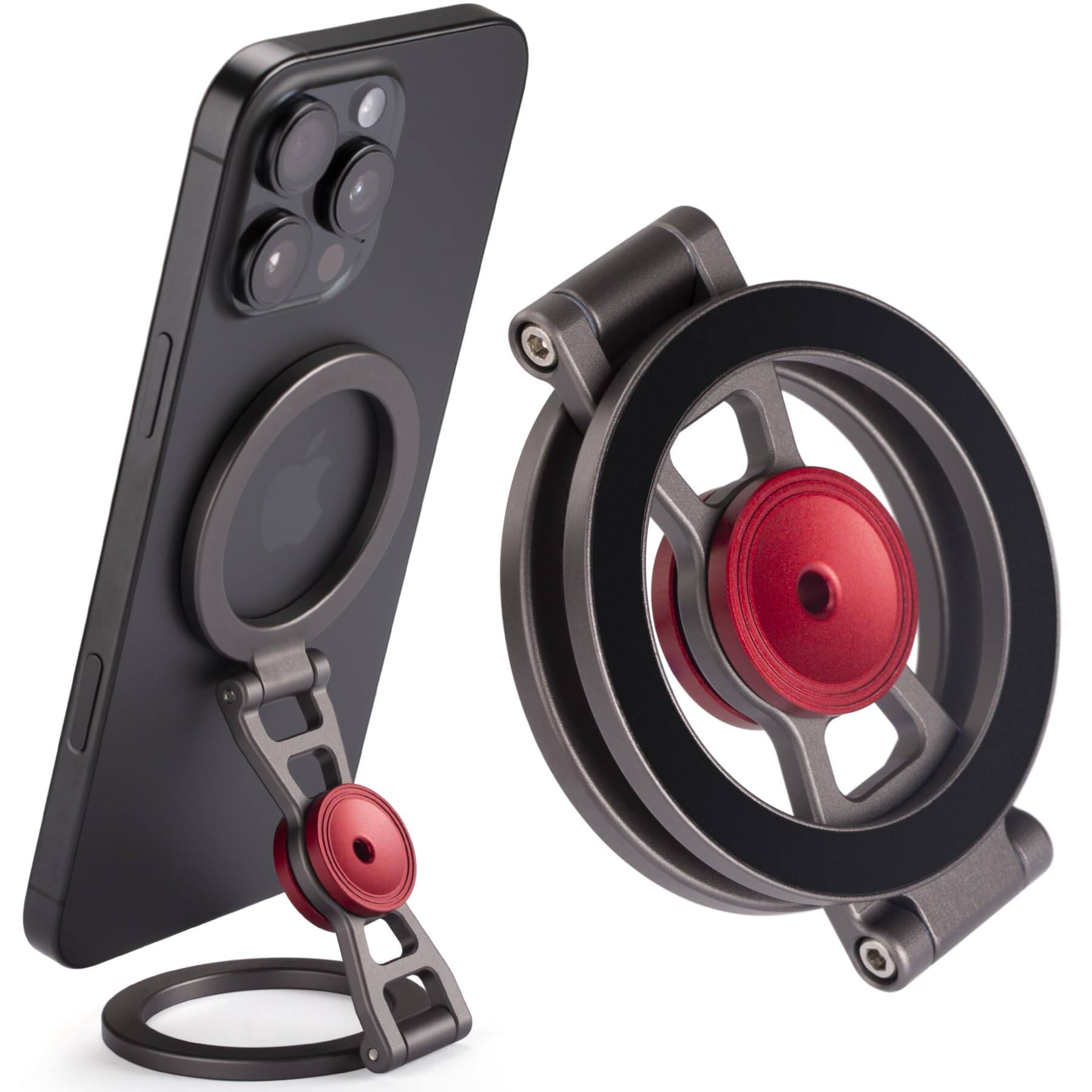 Front. HM 1810 - Magnetic Phone Stand   Fidget Spinner Combo  Hands free Holder For 12 17 magsafe Cases   Dual Rings Strong - Default.