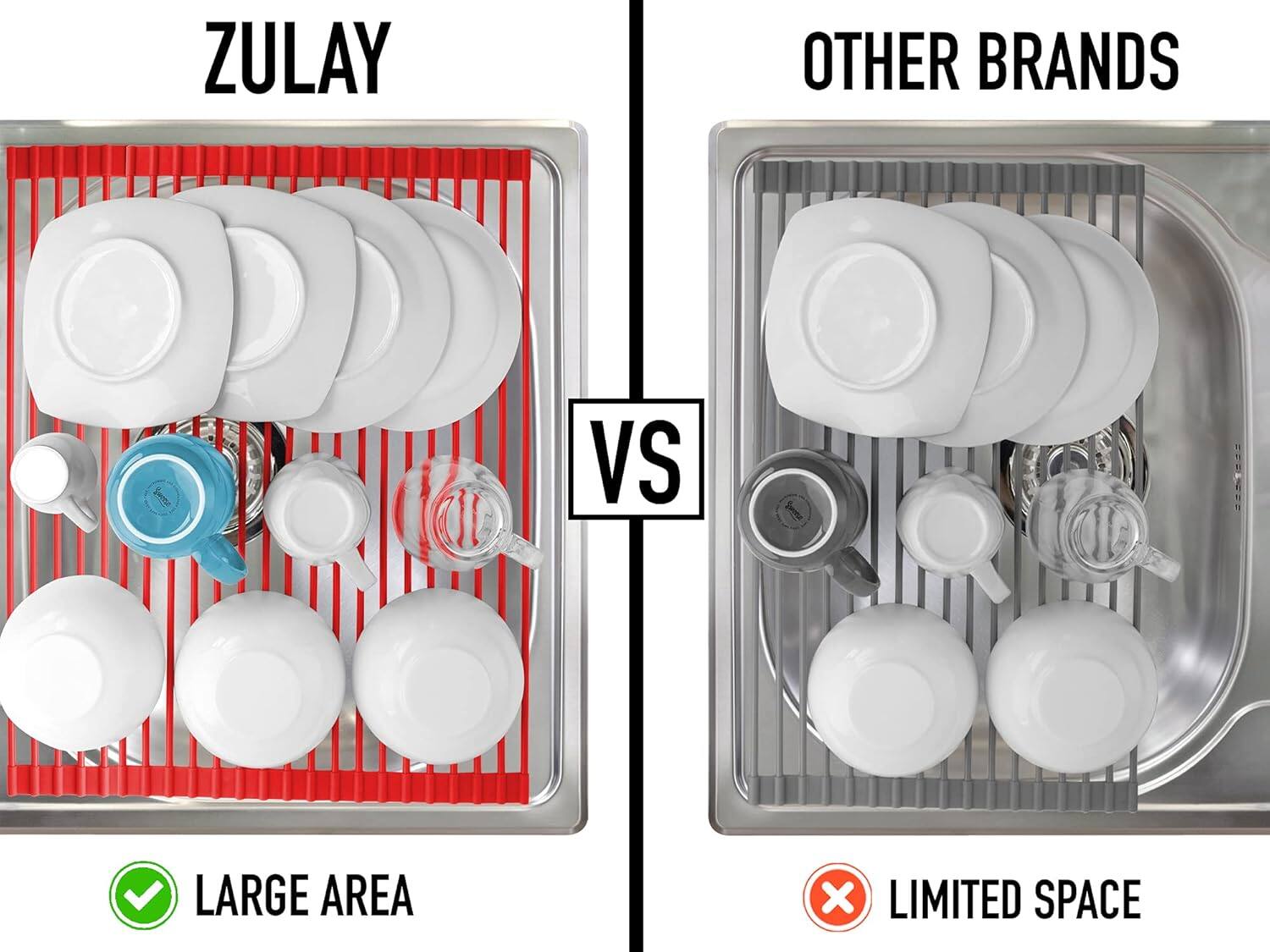 ZULAY  
VS  
OTHER BRANDS  

LARGE AREA  
LIMITED SPACE