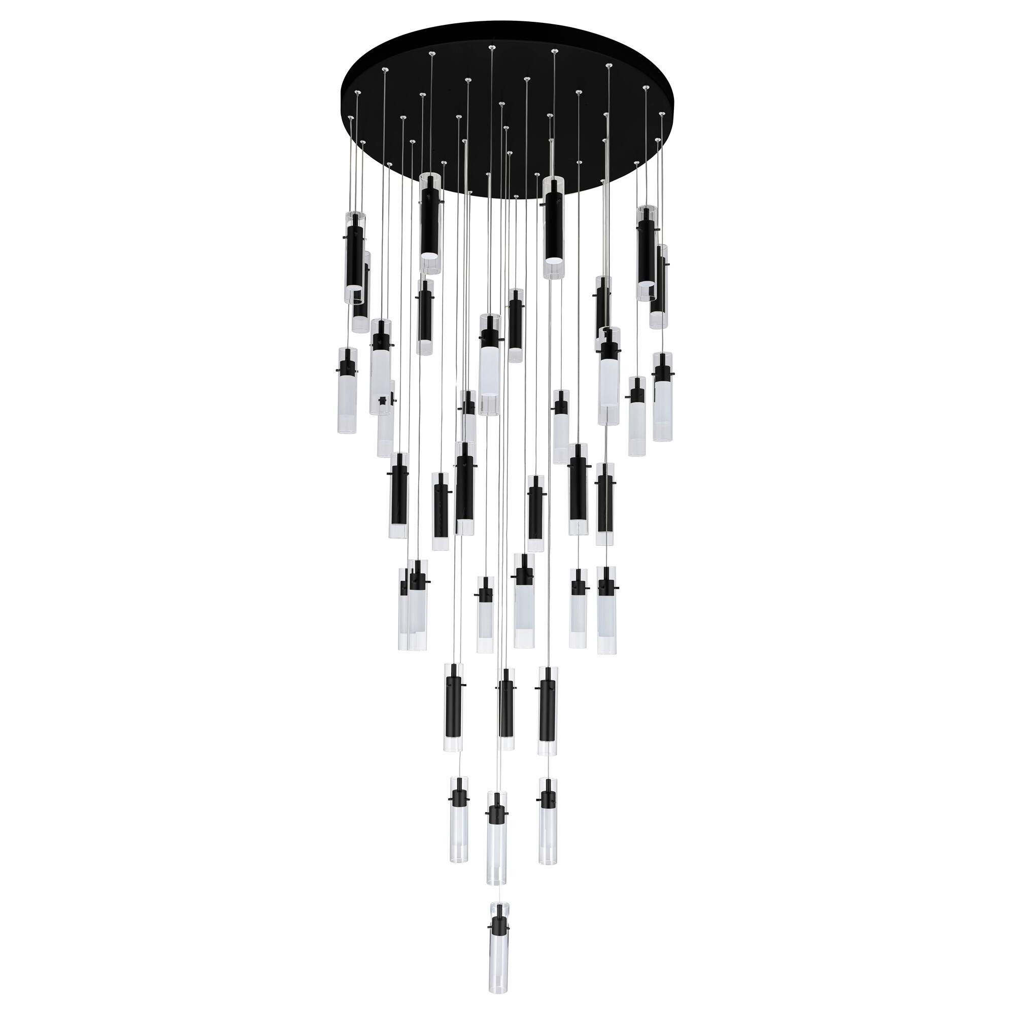 Alt View 1. CWI Lighting - Olinda LED Integrated Black Chandelier - Black.