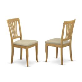 East West Furniture - DMAV3C 3 Piece Modern Dining Table Set - Wood Table and 2 Linen Fabric Modern Dining - Oak