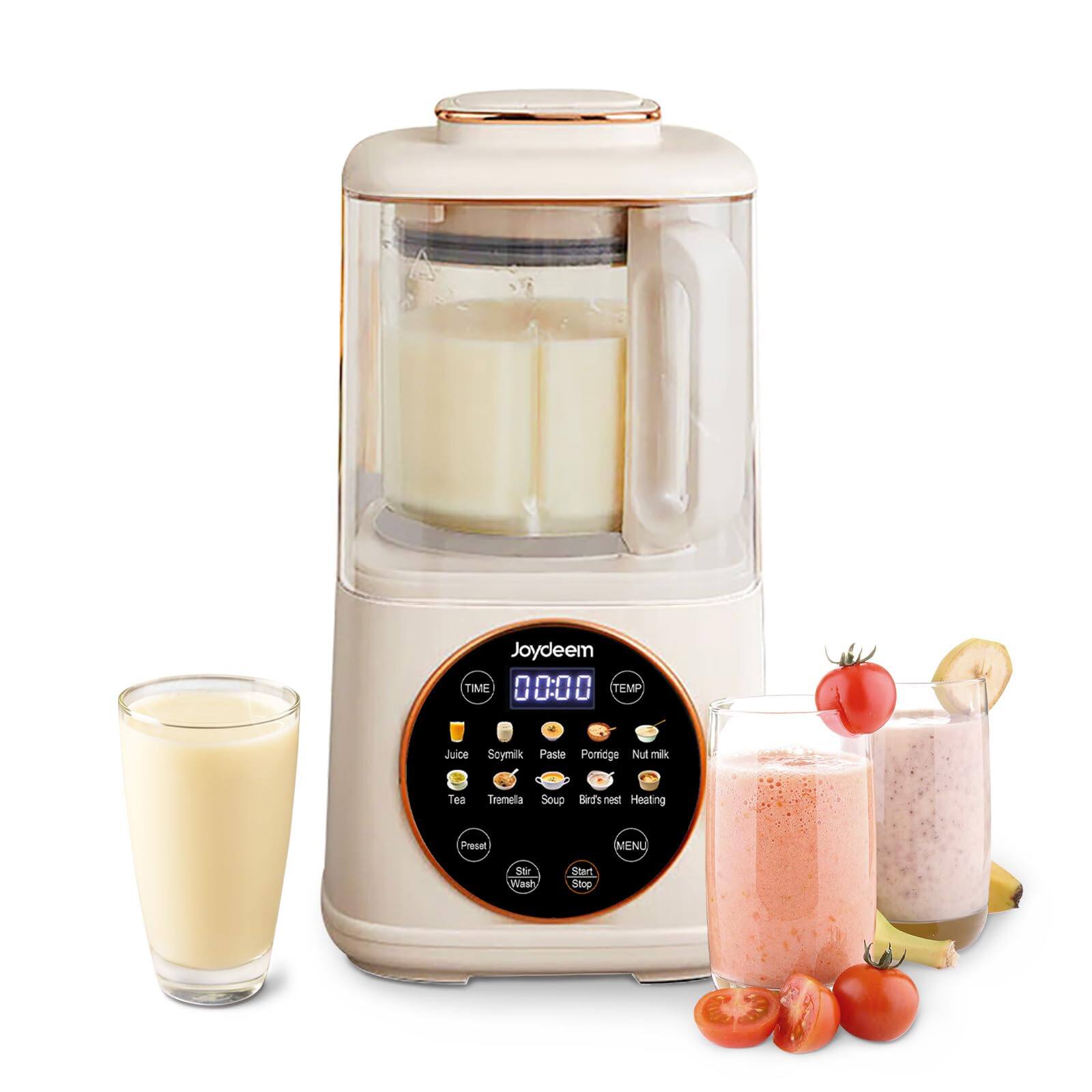 Joydeem TIME 00:00 TEMP

Juice
Soy milk
Porridge
Nut milk
Tea
Tremella Soup
Bird's nest
Heating

Preset
MENU
Stir
Wash
Start Stop
