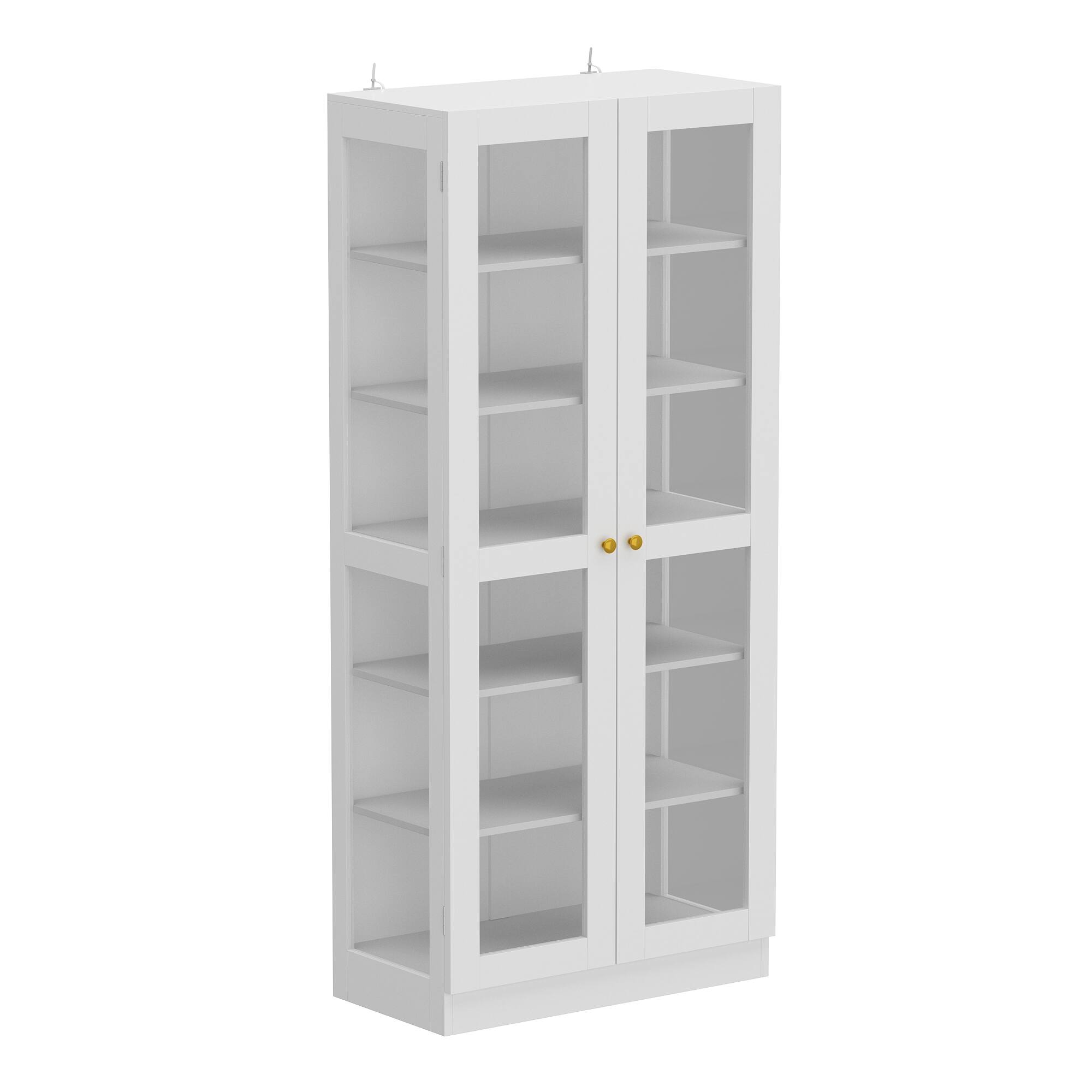 Angle. FUFU & GAGA - FUFU&GAGA Glass - Door Liquor Cabinet: Display - Friendly, Adjustable, Stylish Storage - White.