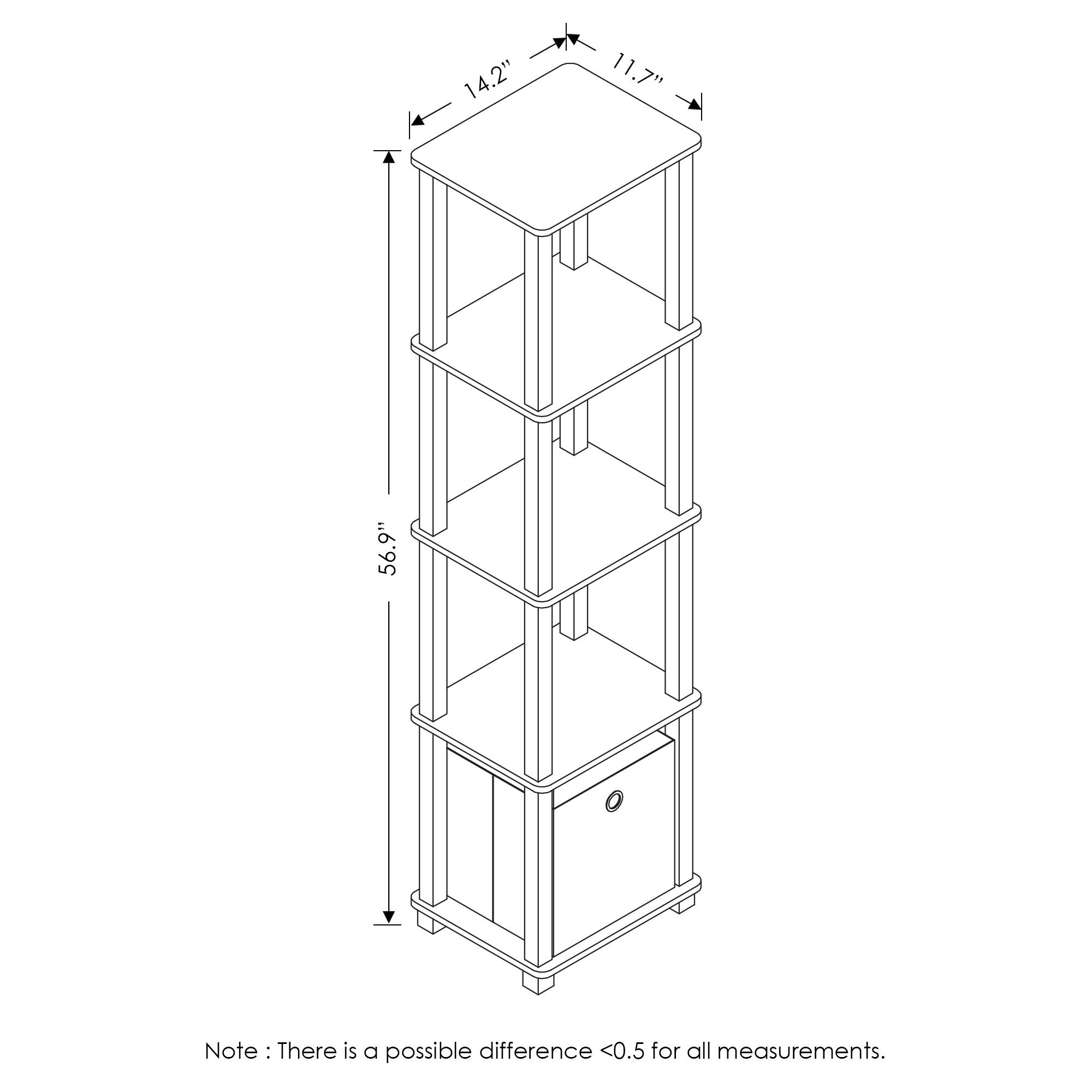 14.2"  
11.7"  
56.9"  

Note: There is a possible difference <0.5 for all measurements.