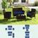 Alt View 7. Costway - 4 PCS Patio Furniture Set with Washable Cushions and Tempered Glass Coffee Table - Mix Brown + Navy.