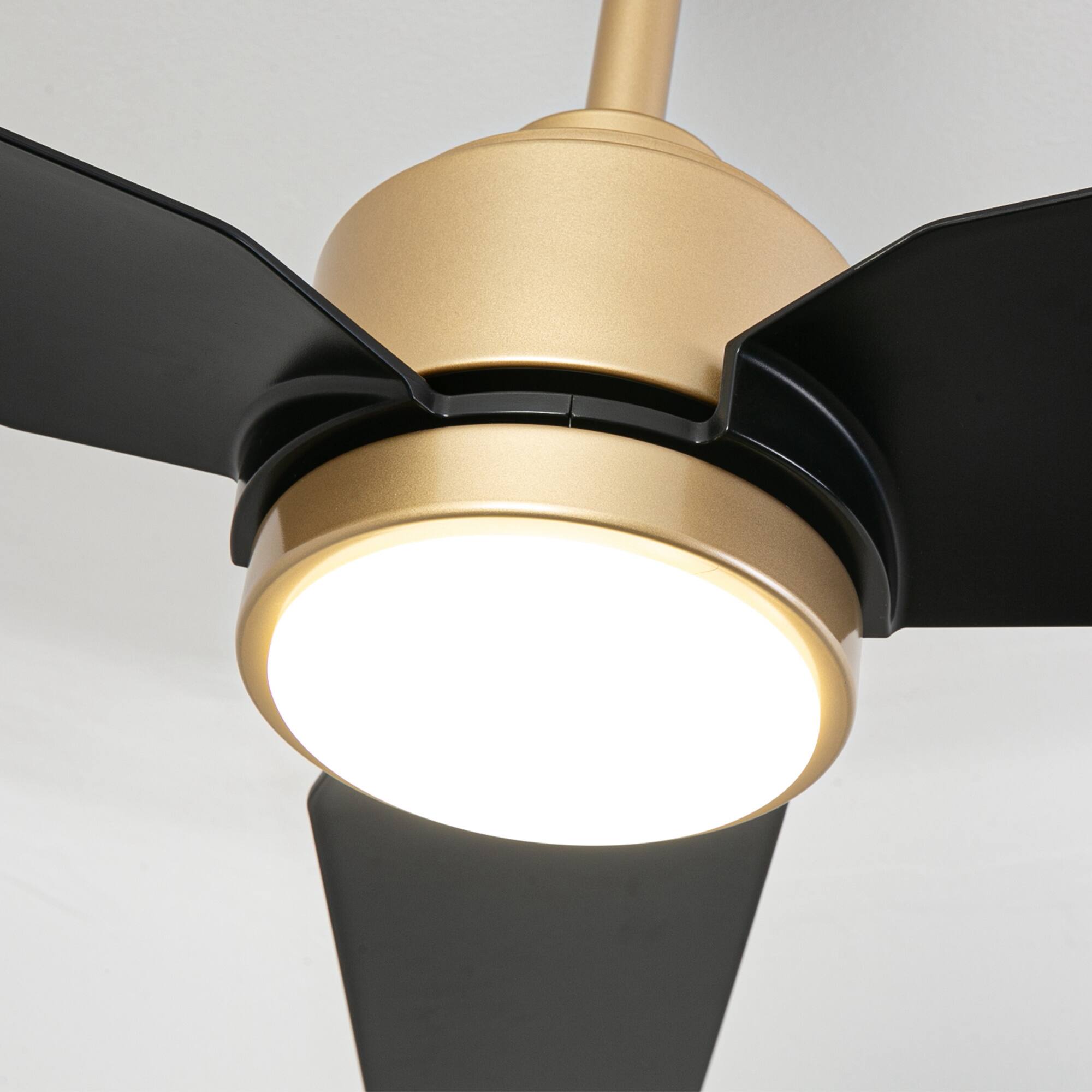 Alt View 9. Vaczon - 42" Modern Gold ABS 3-Blade Smart Ceiling Fan with Light and APP Control - Gold.