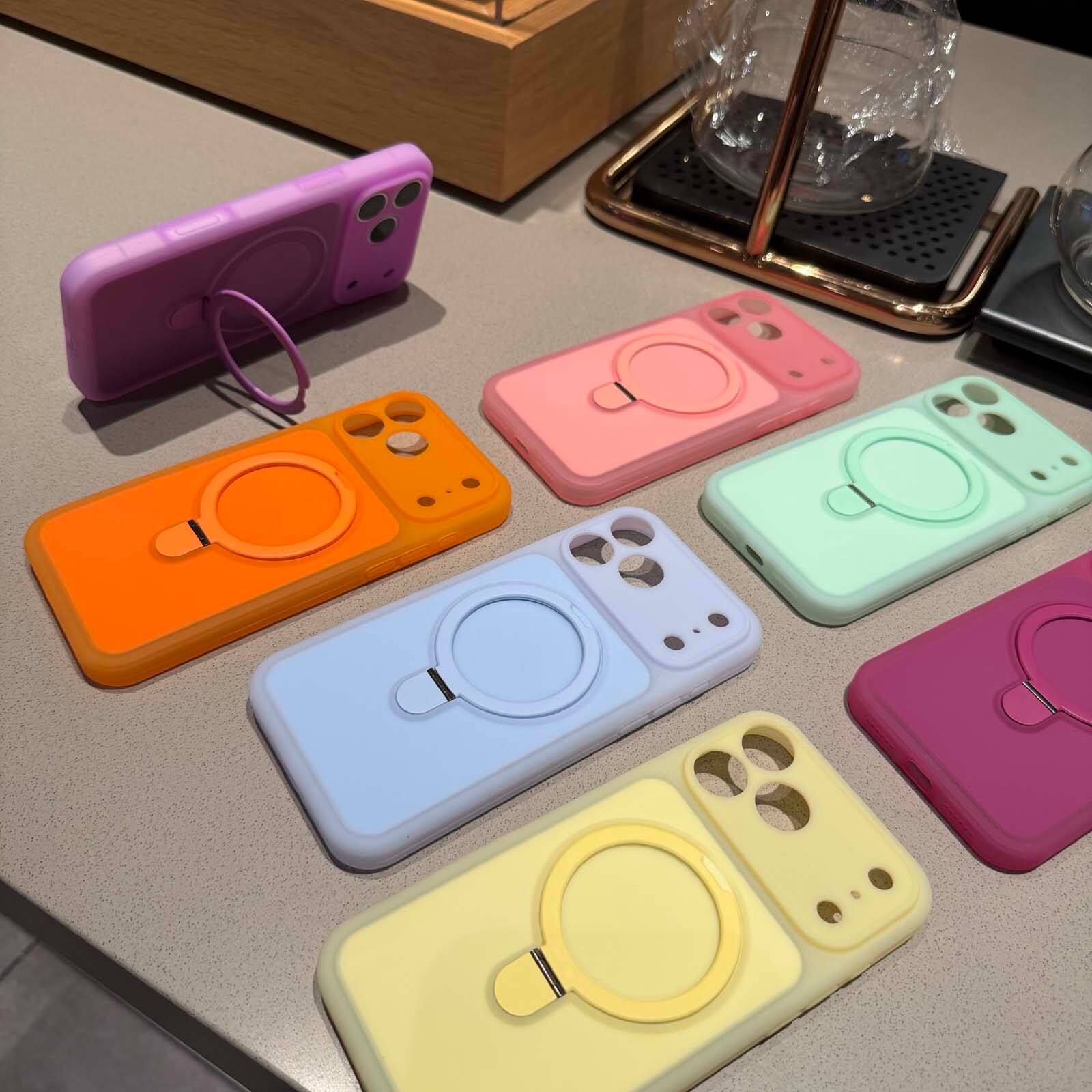 Alt View 7. UUCOVER - Magnetic Ring Kickstand Case for Apple iPhone 17 Pro Max Compatible with MagSafe, Raised Edge Protection Matte Cover - Purple.