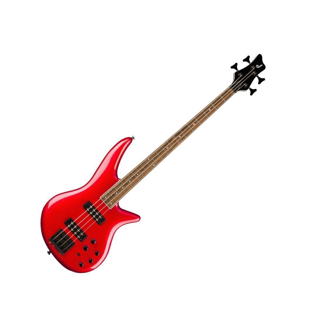 Left. Jackson - Jackson X Series Spectra Bass SBX IV Bass Guitar - Candy Apple Red.