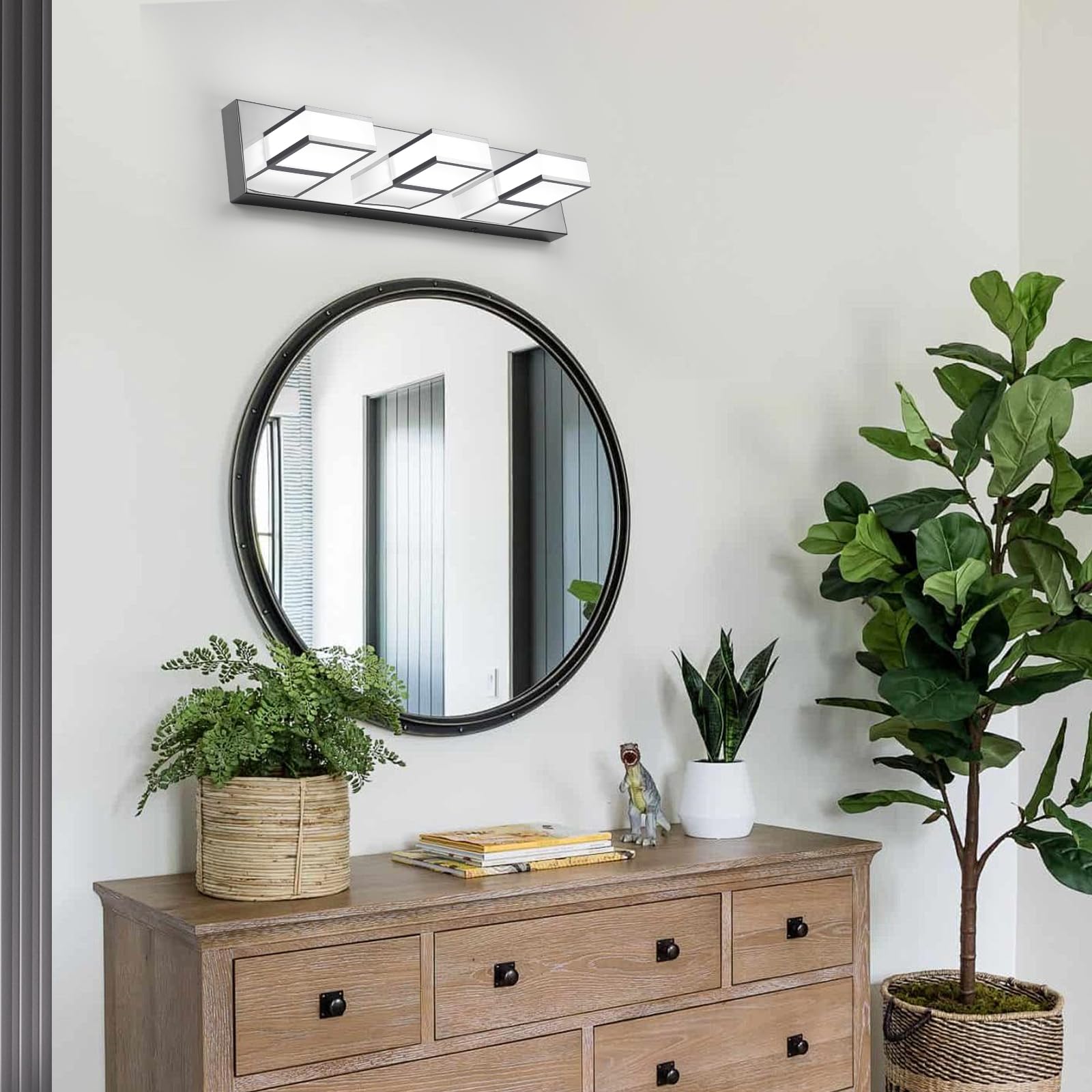 Alt View 3. PO3TICJUNKI3 - Led Modern Bathroom Vanity Lights Fixtures Light Stainless Steel Lighting Above Sink w Lamp Contemporary Ch - Default.