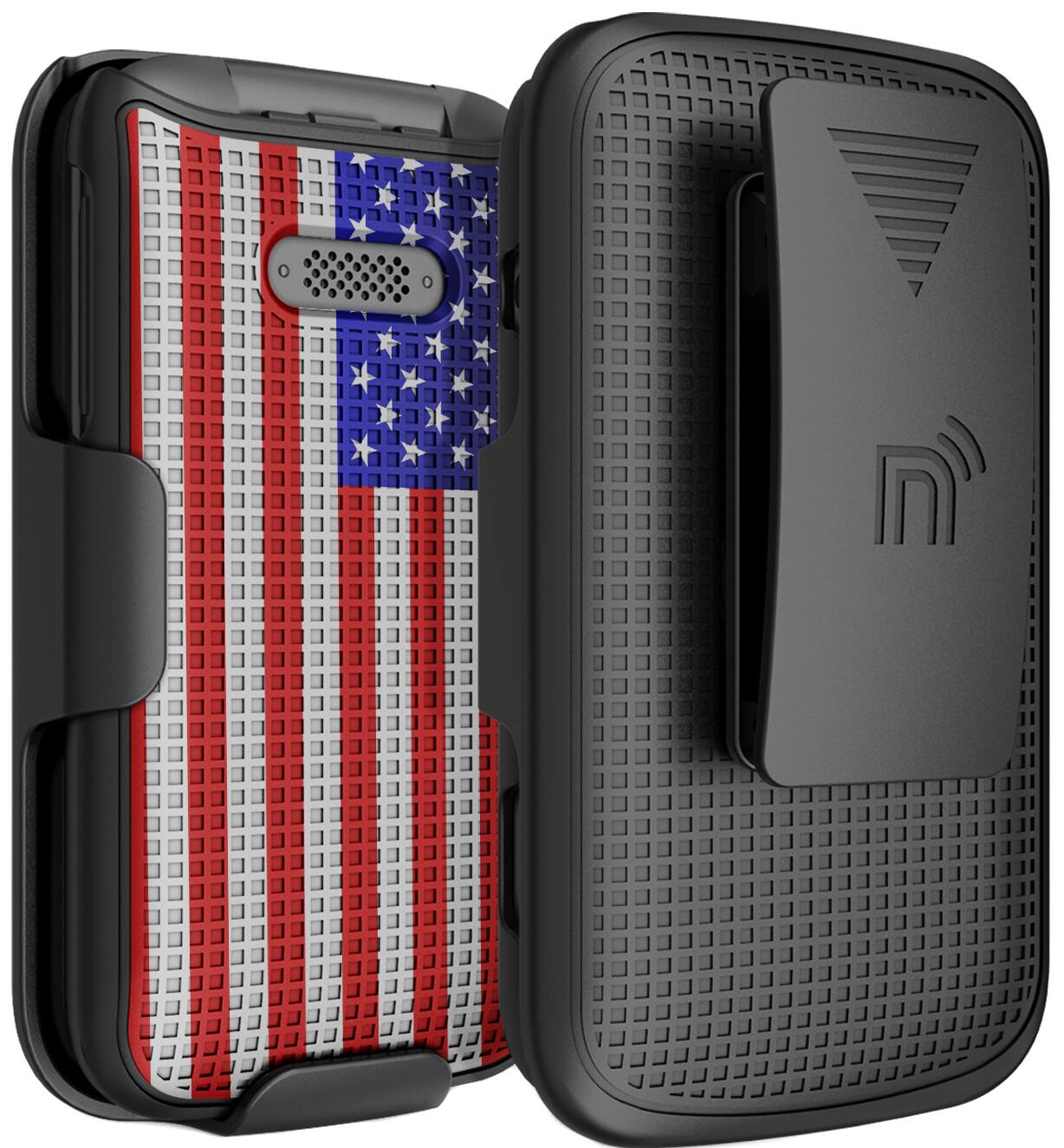 Alt View 9. Nakedcellphone - Case and Belt Clip Holster Combo for Lively Jitterbug Flip2 - USA Flag.