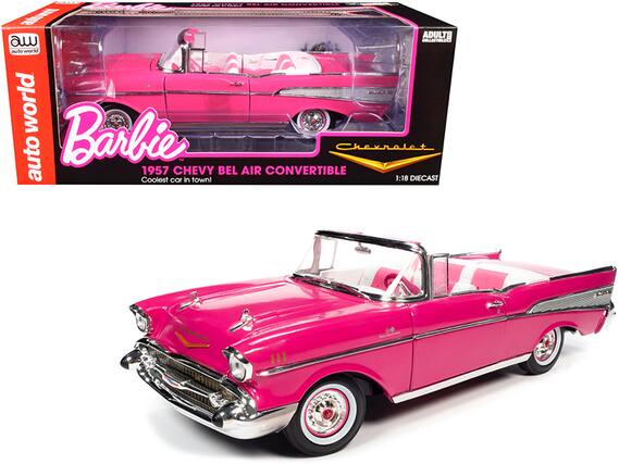 Barbie
1957 CHEVY BEL AIR CONVERTIBLE
Coolest car in town!
1:18 DIECAST
auto world
ADULT COLLECTIBLE