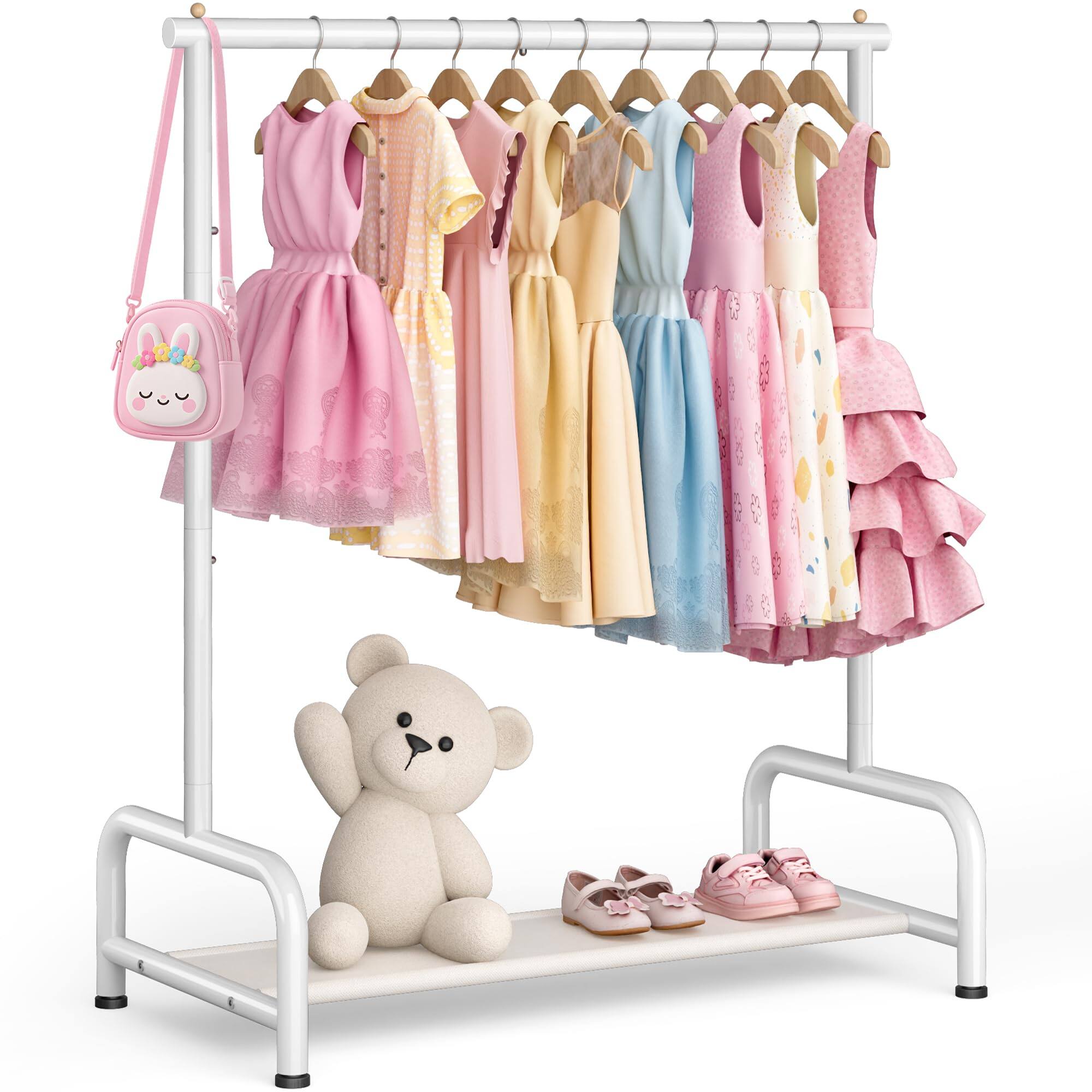 Cedar Assembly Double Rod Clothes Rack Small Clothing With Bottom ...