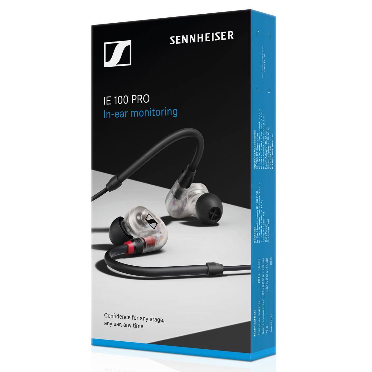 SENNHEISER  
IE 100 PRO  
In-ear monitoring  

Confidence for any stage, any ear, any time