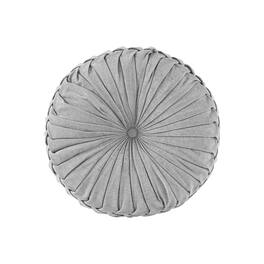 Gracie Mills - Yvonne Plush Round Chenille Floor Pillow Cushion - Gray