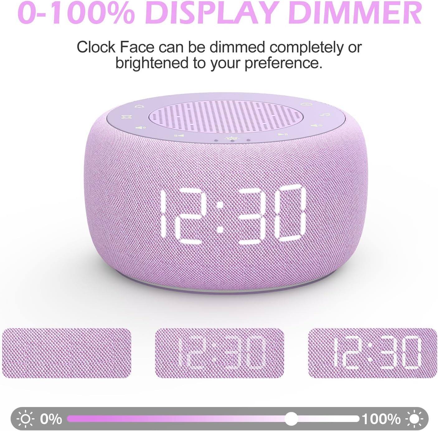 0-100% DISPLAY DIMMER  
Clock Face can be dimmed completely or brightened to your preference.