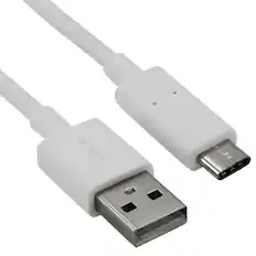 Front. Sanoxy - USB Type-C to USB-A 2.0 Male Charger Cable, 6 Feet (1.8 Meters), White - White.