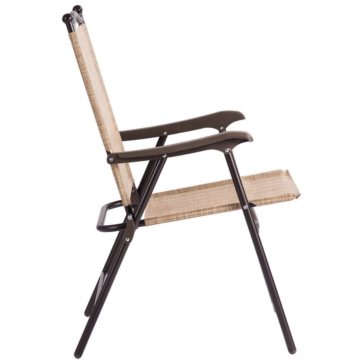 Alt View 7. Gymax - Gymax Set of 2 Folding Patio Furniture Sling Back Chairs Outdoors - as pic.