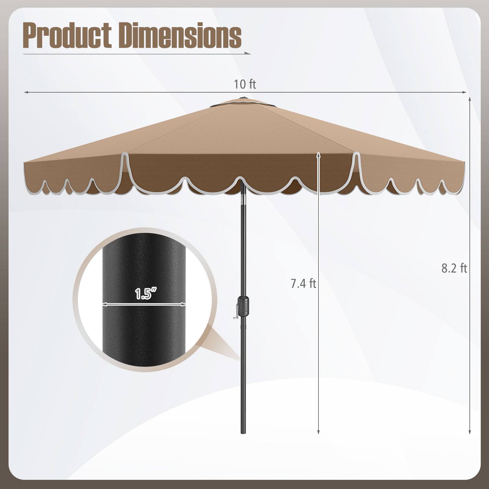 Product Dimensions: 10 ft 1.5" 7.4 ft 8.2 ft