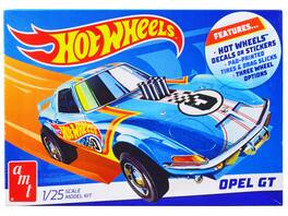 Skill 2 Model Kit Hot Wheels Opel GT 3-in-1 Kit 1/25 Scale Model by AMT - Blue