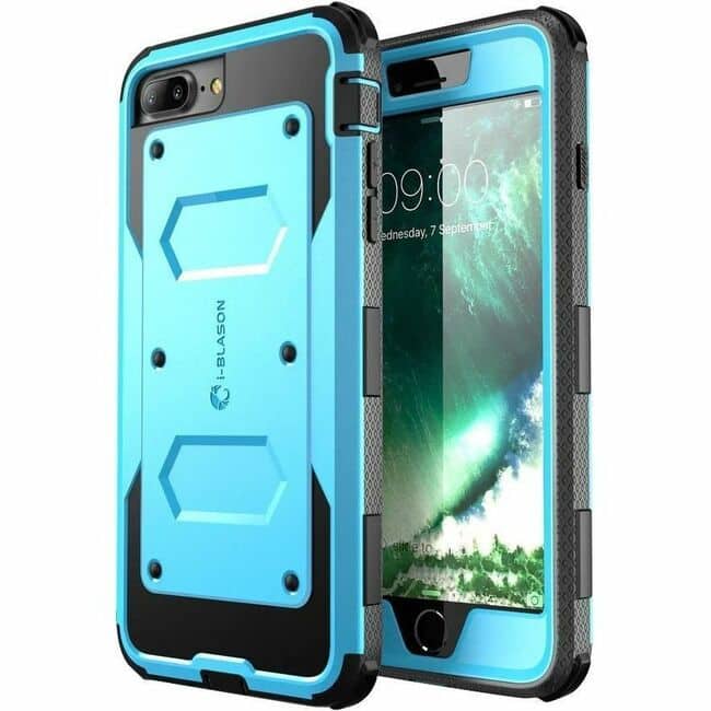 i-Blason - Armorbox Rugged Carrying Case (Holster) Apple iPhone 7 Plus, iPhone 8 Plus Smartphone - Drop Resistant, Bump - Blue