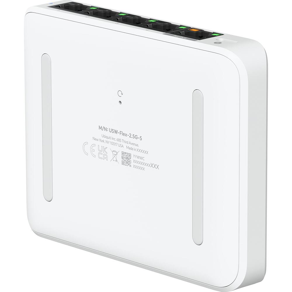 M/N: USW-Flex-2.5G-5  
Ubiquiti Inc., 685 Third Avenue, New York, NY 10017 USA  
Made in XXXXXX  
CE UK  
CA  
YYWWC  
XXXXXX