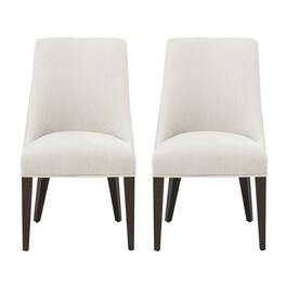 Manhattan Comfort - Beever Modern Wood Chenille Dining Chair - Set of 2 - Cream