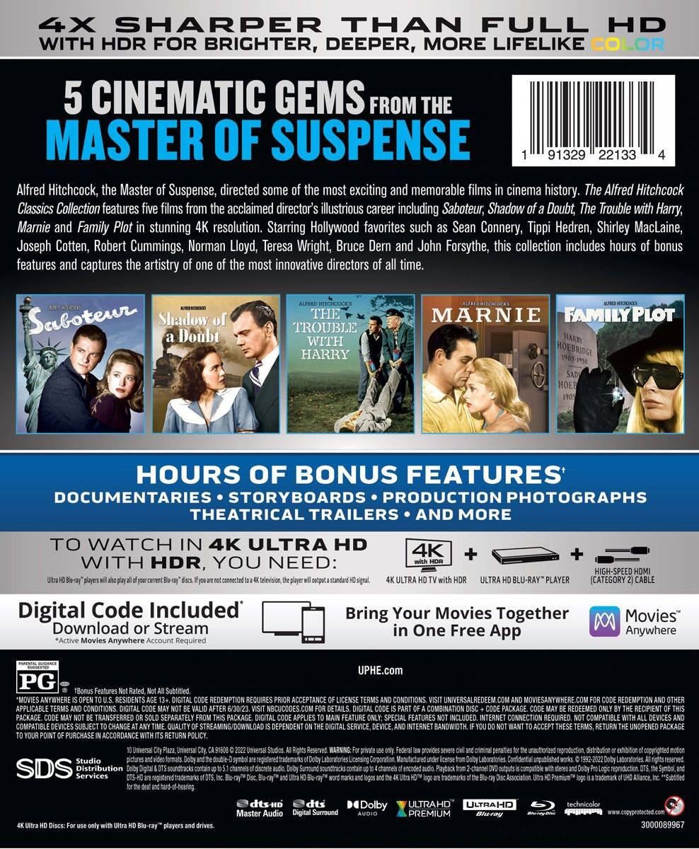 Back. The Alfred Hitchcock Classics Collection, Vol. 2   - 4K Blu-Ray.