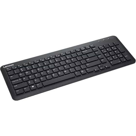 Back. Lenovo - Lenovo 300 Wireless Keyboard - Compact, 11 Fn Keys, Numeric Keypad, Silent Typing, Black - Black.