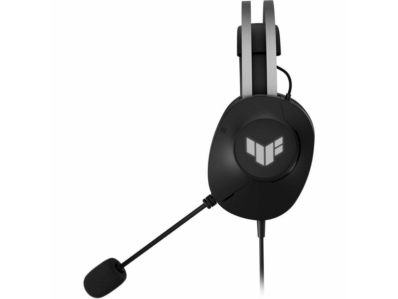 Alt View 2. ASUS - Asus TUF H1 Gen II Gaming Headset - 40mm Drivers, 7.1 Sound, TeamSpeak Mic, TUF Lighting - Black - Black.