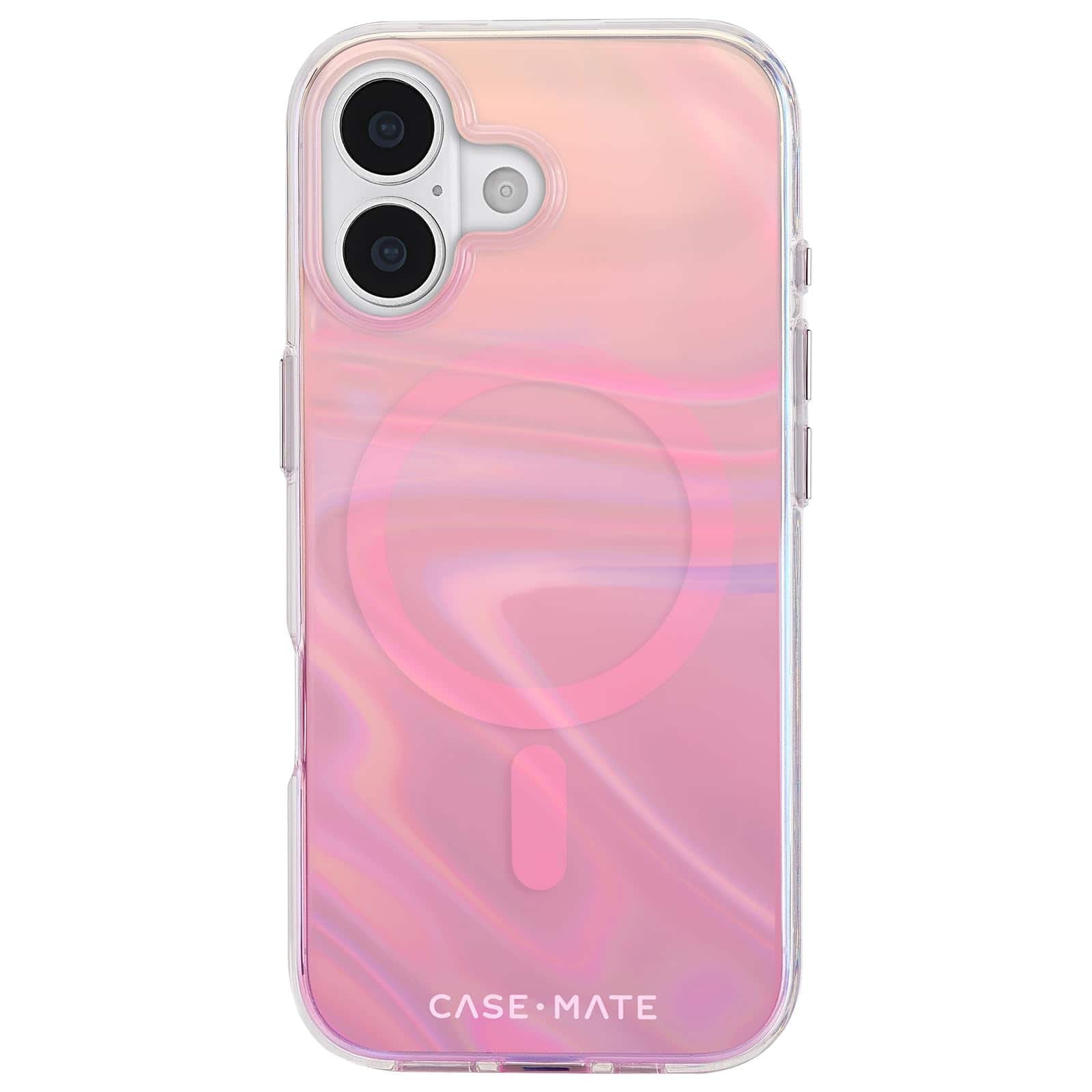 Apple - Case-Mate CMSB-17 iPhone 6.3" (2025) Magsafe Soap Bubble Peach - Peach Iridescent