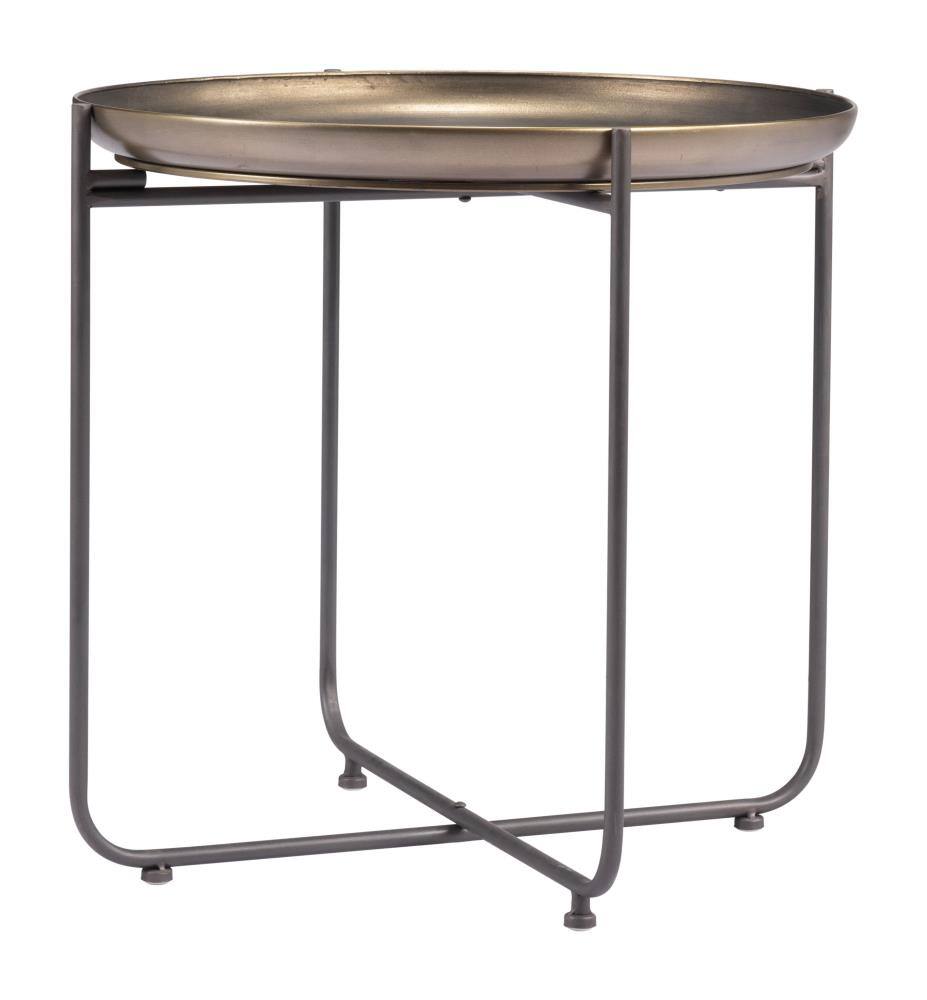 Back. Hivvago - Bronson Side Table Bronze - Bronze.