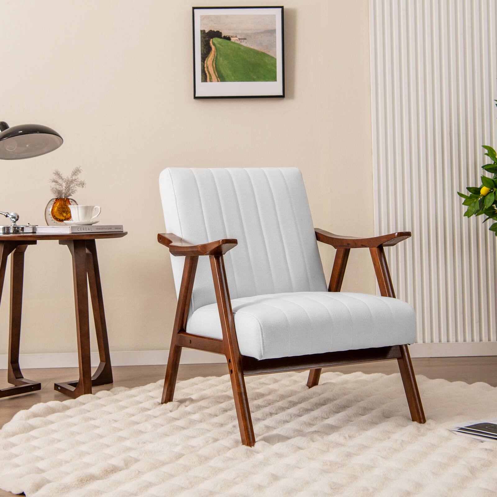 Alt View 1. Ecooso - Modern Accent Chair Leisure Armchair with Felt Pads for Smooth Movement - Beige.