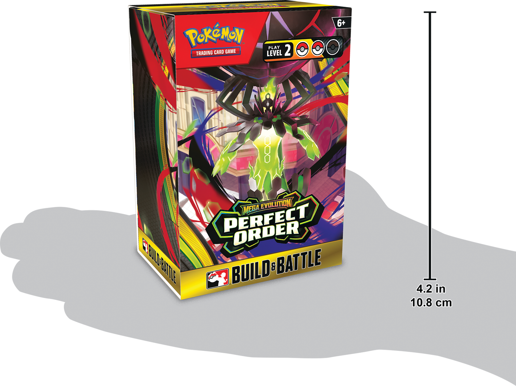 Pokémon Play Trading Card Game Level 2 6+ Mega Evolution Perfect Order Build & Battle 4.2 in 10.8 cm