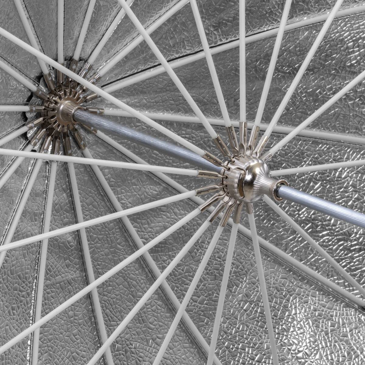 Alt View 6. Glow - Glow Easy Lock Medium Deep Beaded Silver Fiberglass Umbrella (41").