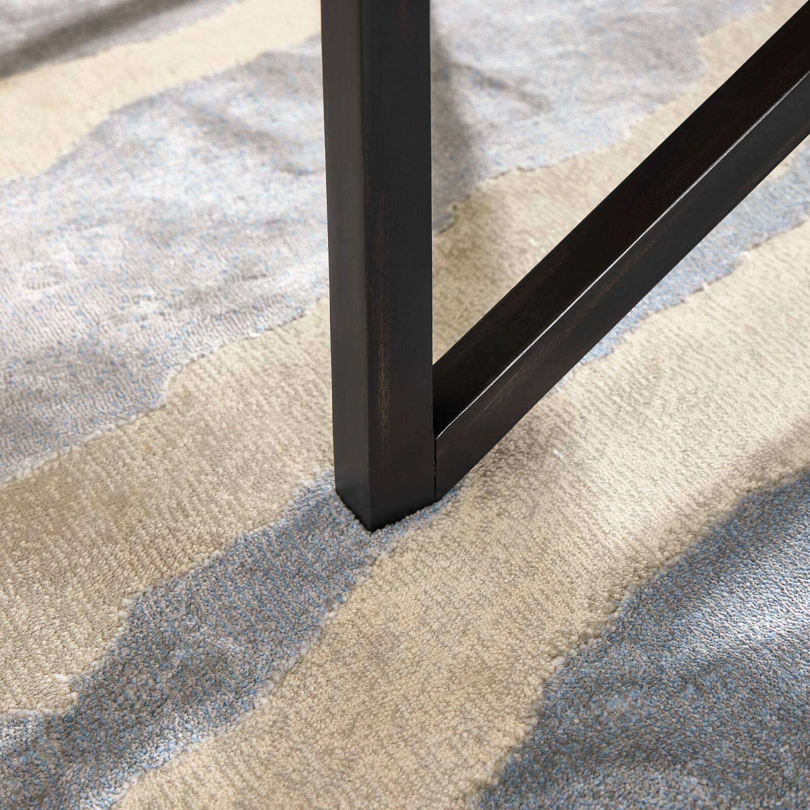 Alt View 8. Ecooso - Modern simple glass coffee table, tempered glass coffee table solid wood base round transparent glass top - Black.