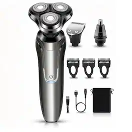 Dazzed Corner - Waterproof Electric Razor for Men, Wet Dry Rotary Shaver - Black