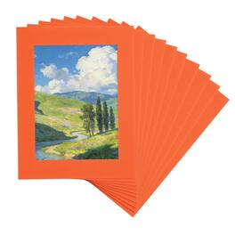 Unique Bargains - 10pcs Picture Frame Mats, 10x8 Inch Angled Cut Board for Photos Prints Watercolor Artwork Backing - Orange