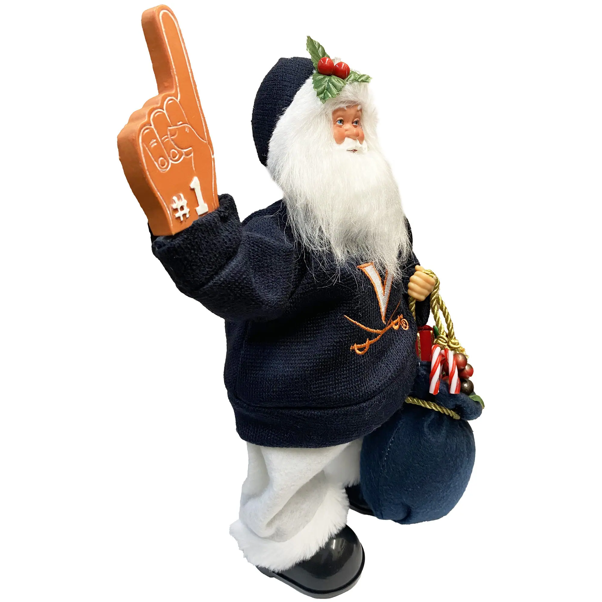 Alt View 3. Santa's Workshop - Virginia Cavaliers 12" Animated Musical Santa - Red.