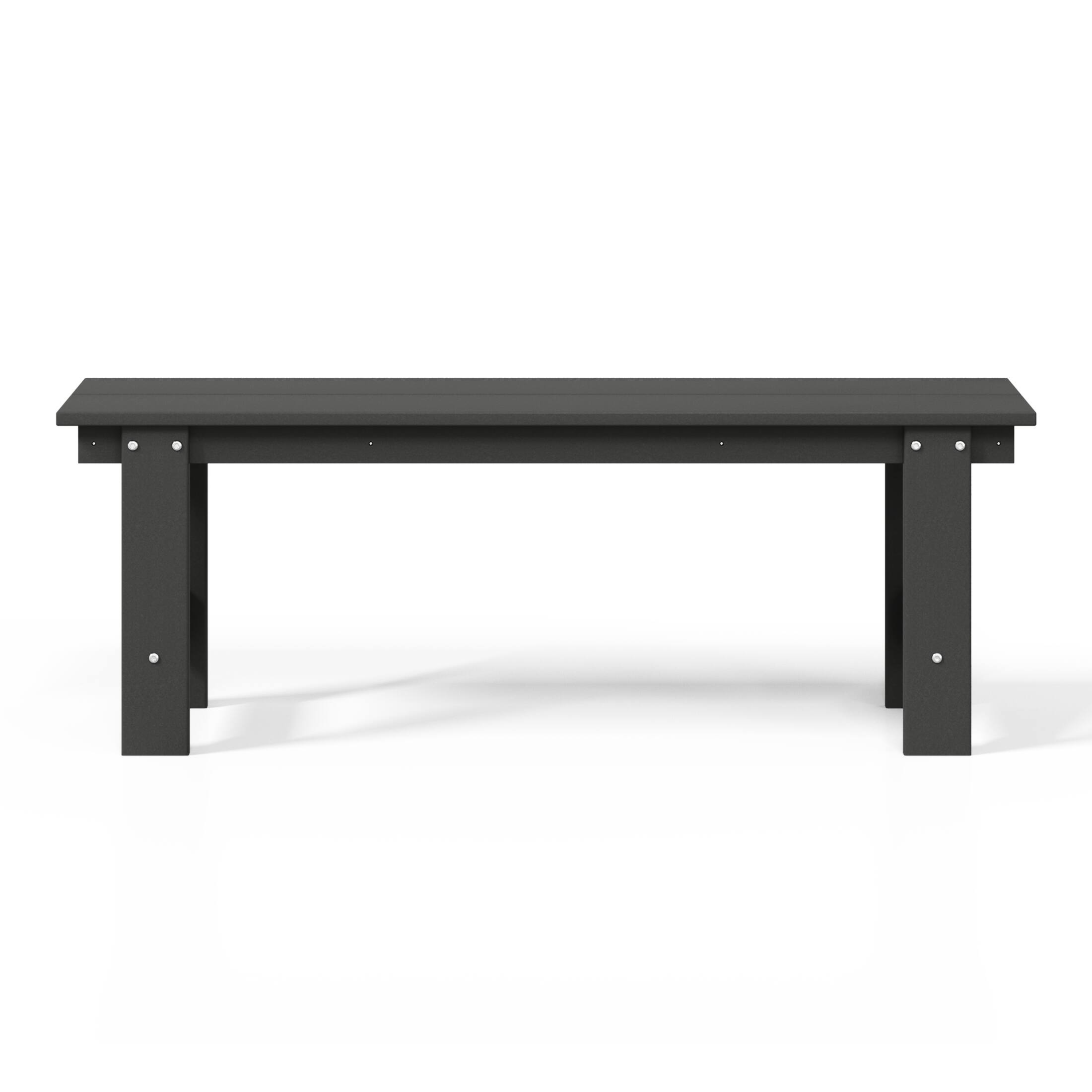 Alt View 1. WestinTrends - WestinTrends Ashore Outdoor HDPE 48" Modern Backless Patio Bench - Gray.