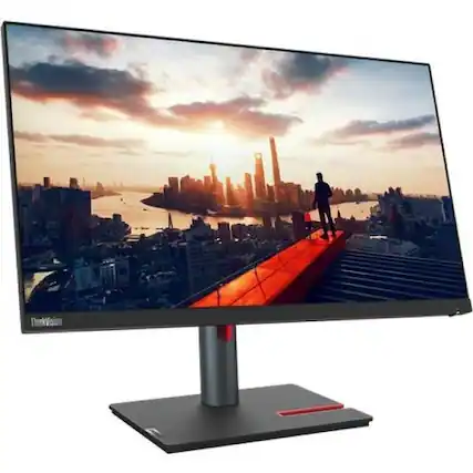 Front. Lenovo - Lenovo ThinkVision P24h-30 23.8" QHD IPS 60Hz 6ms Monitor - 2560 x 1440 QHD Display @ 60Hz - In-plane Switching (IPS) - Black.