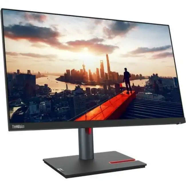 Front. Lenovo - Lenovo ThinkVision P24h-30 23.8" QHD IPS 60Hz 6ms Monitor - 2560 x 1440 QHD Display @ 60Hz - In-plane Switching (IPS) - Black.