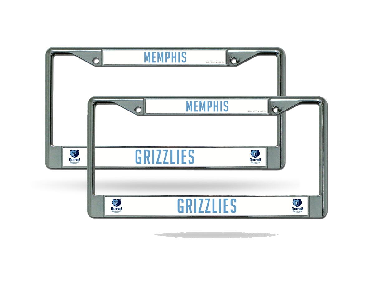 Memphis Grizzlies NBA Chrome Metal (Set of 2 Frames) License Plate Frame