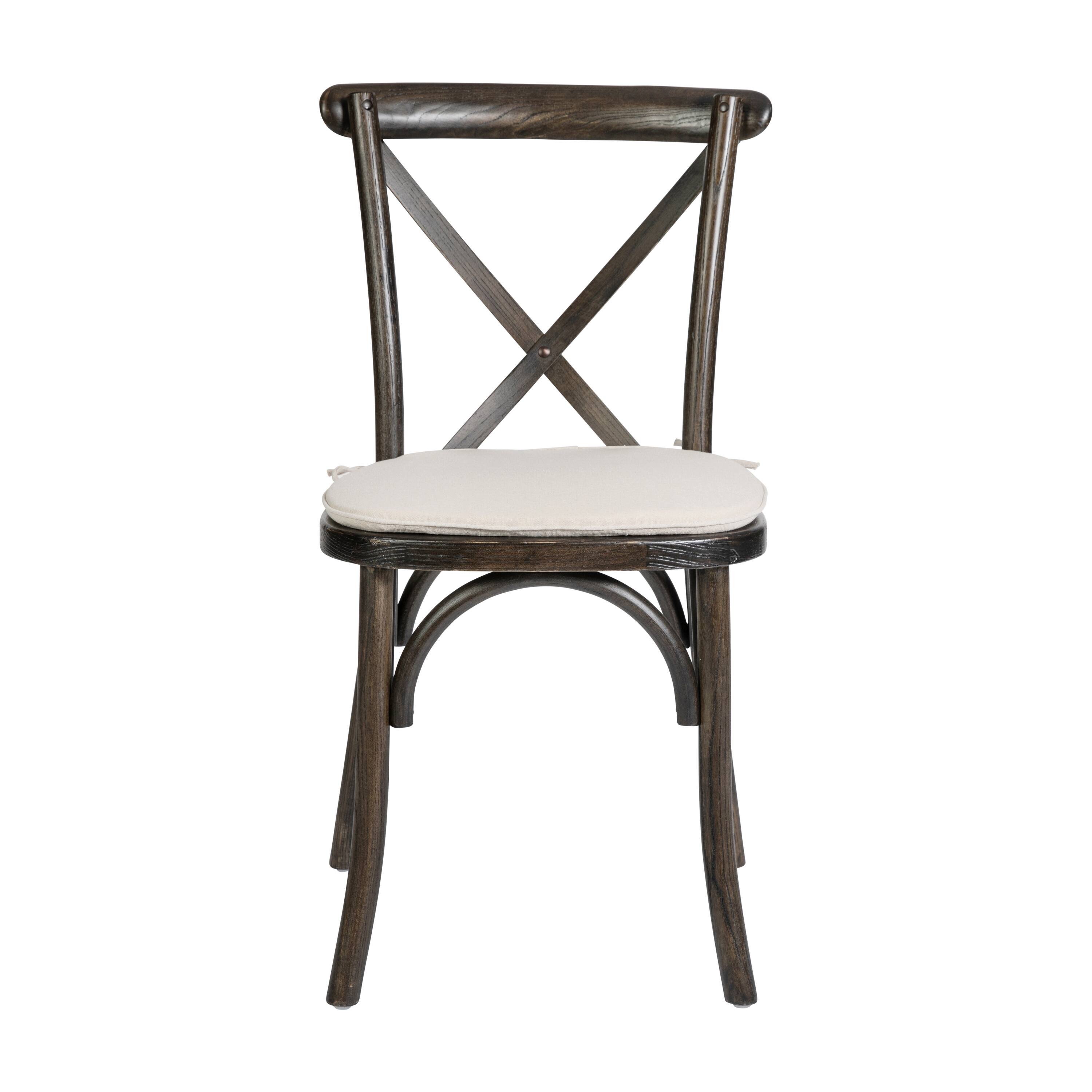 Alt View 7. Emma + Oliver - Stackable Wood Cross Back Dining Chair with Cushion - Early American.