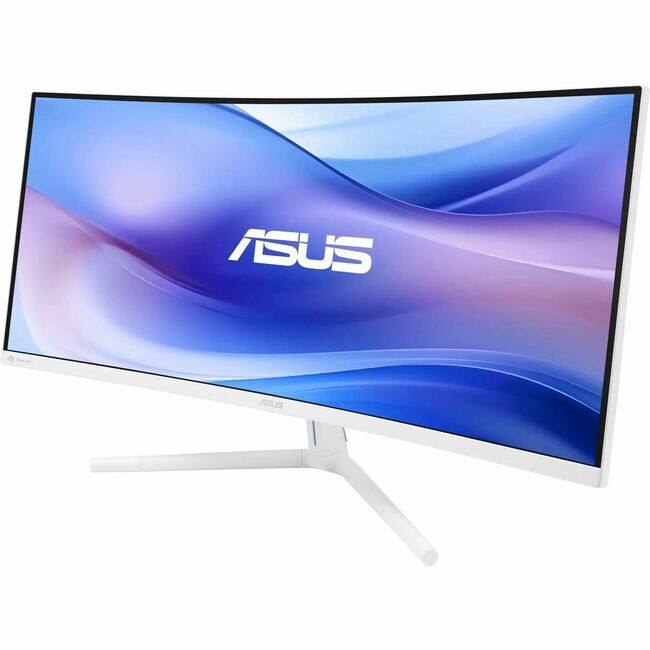 Front. ASUS - Asus VU34WCIP-W 34" Class UW-QHD Curved Screen LED Monitor - 21:9 - 34" Viewable - Vertical Alignment (VA) - LED - 95% DCI-P3.