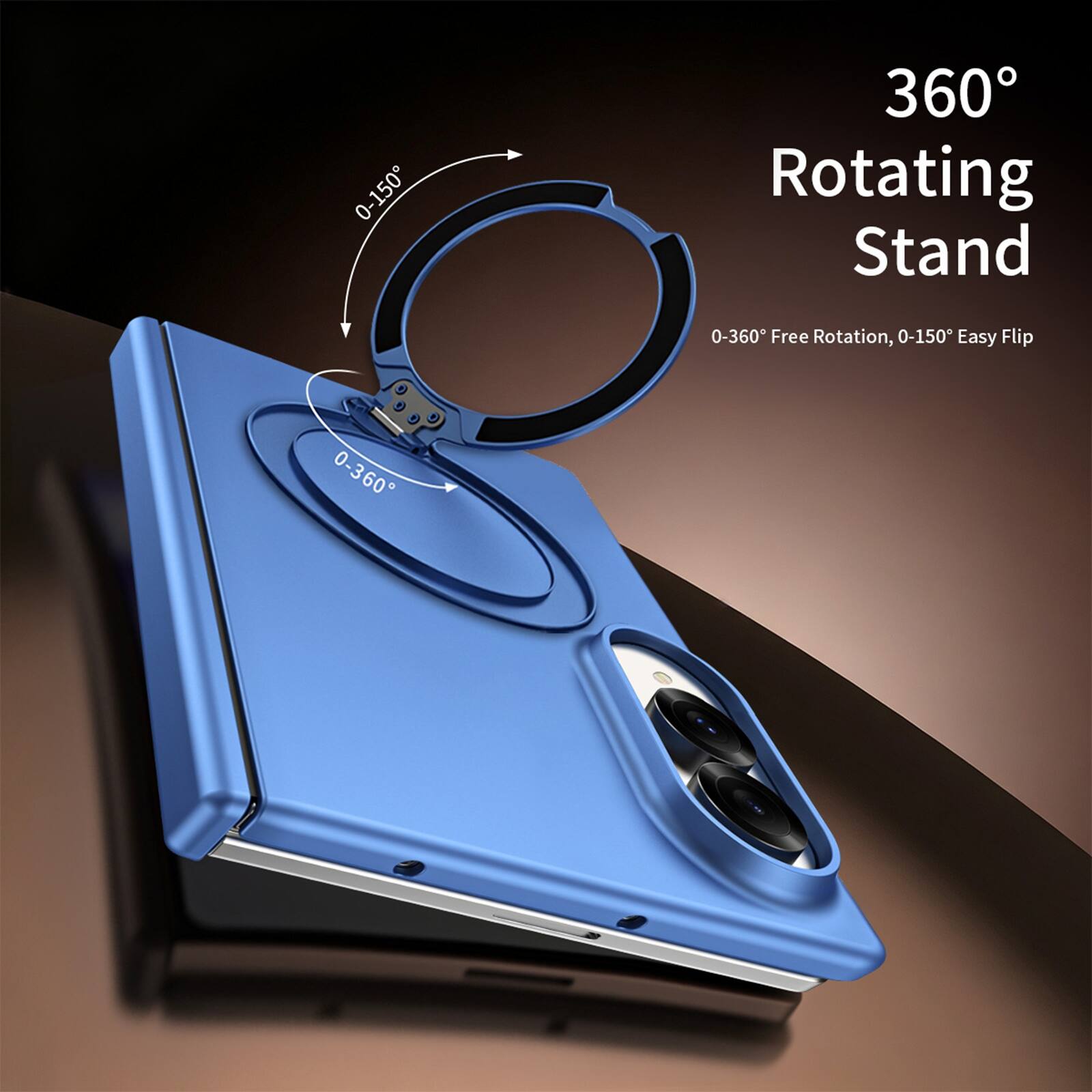 360° Rotating Stand  
0-360° Free Rotation, 0-150° Easy Flip