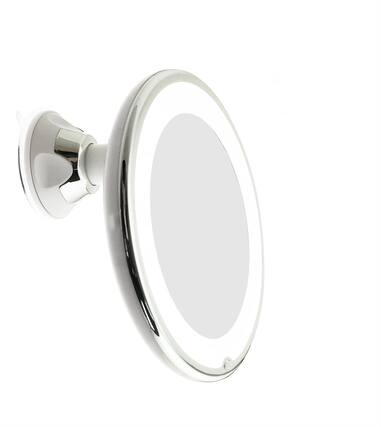 Front. HM 1810 - Led Lighted Magnifying Makeup Mirror With Power Locking Suction Cup Bright Diffused Light And Degree Rotati - Default.