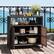 Angle. Costway - Patio Rattan Storage Cabinet with Acacia Wood Countertop Open Shelf 2 Door Cabinet - Mix Brown + Natural.