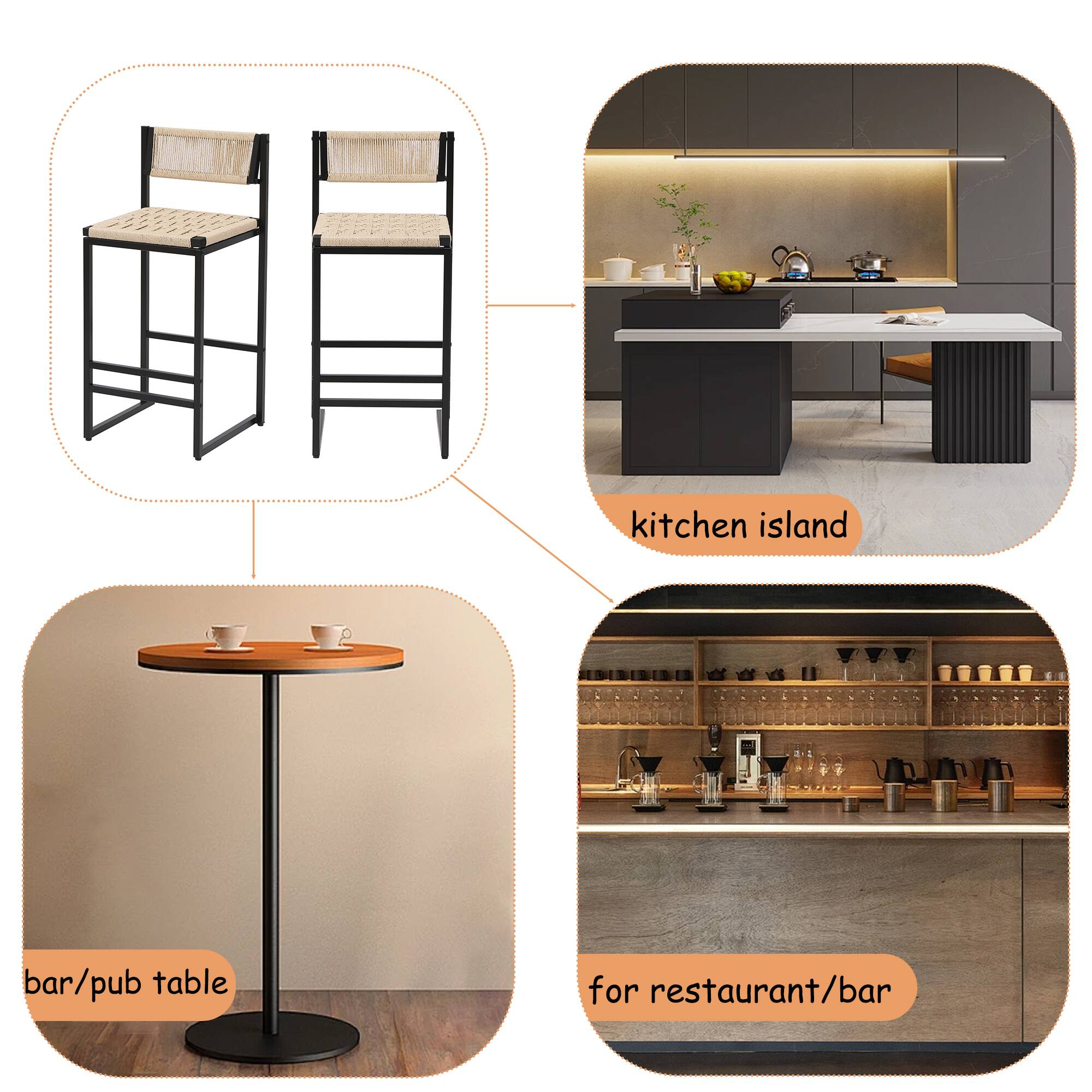 - kitchen island
- bar/pub table
- for restaurant/bar
