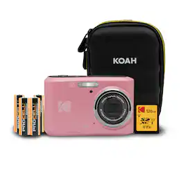 Kodak - PixPro FZ45 Friendly Zoom 16MP Digital Camera (Pink) with SD Card and Case