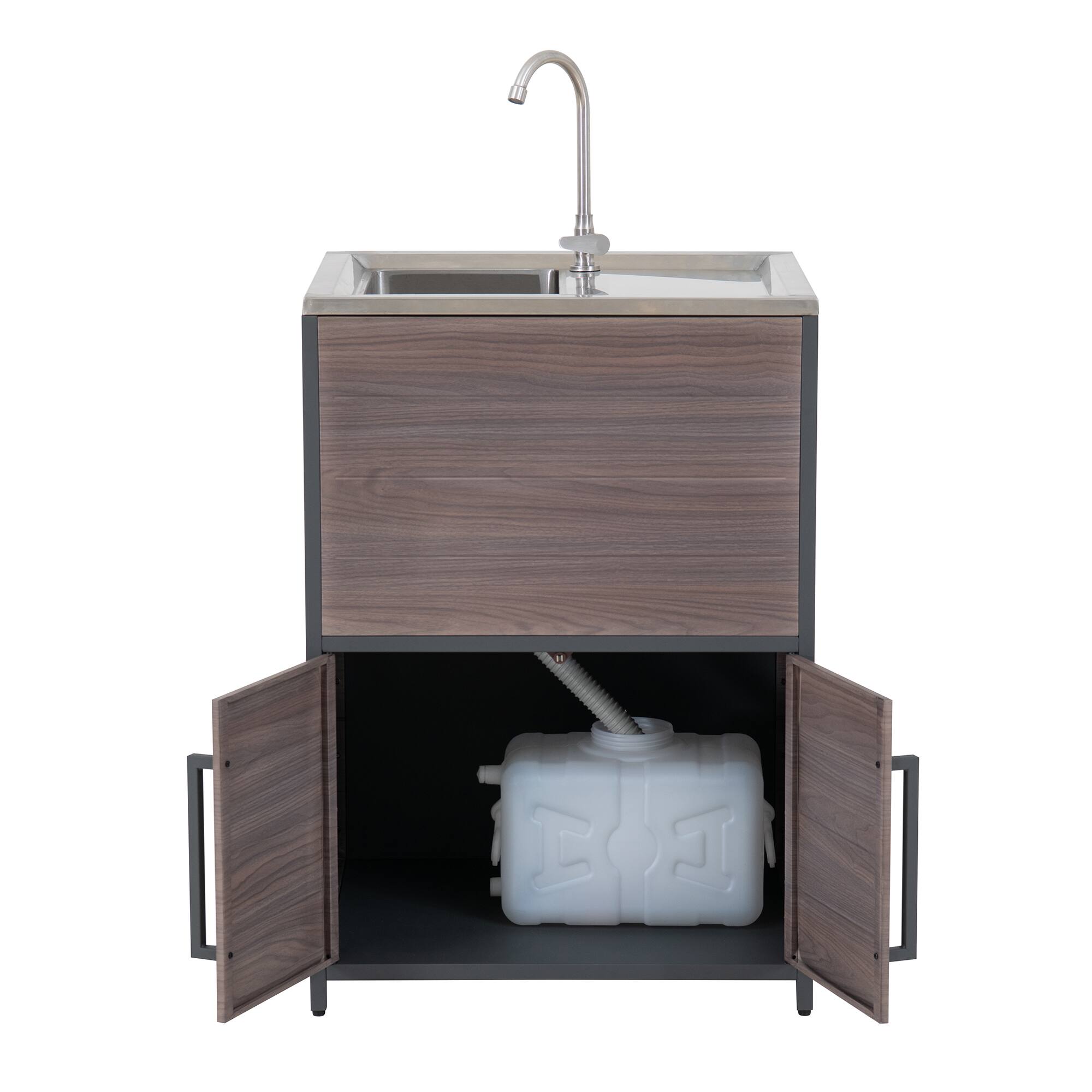 Angle. SUNJOY - Sunjoy Fleetwood Kitchen Sink - Brown.